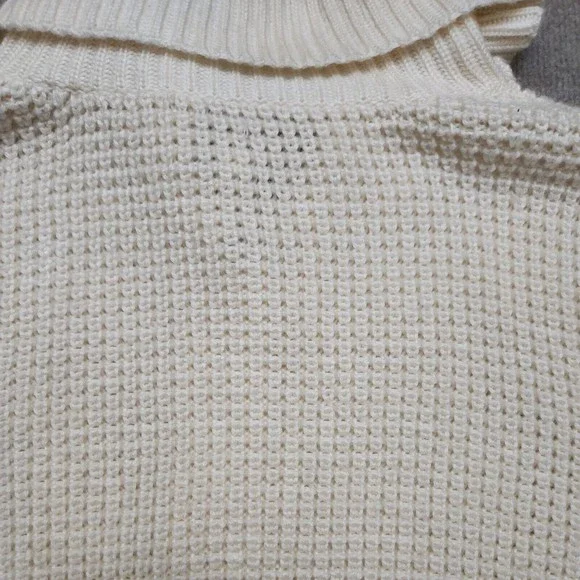 Chicos Heavy Chunky Knit Cardigan Wool Blend Sweater Womens 3 US XL Cream White - Picture 8 of 8